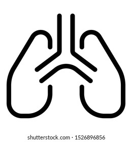 Human lungs icon. Outline human lungs vector icon for web design isolated on white background
