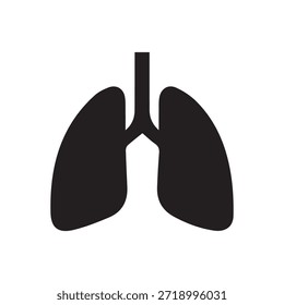 Human Lungs Icon. Respiratory System and Health Symbol.