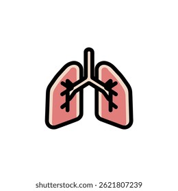 Human lungs icon shows anatomy health graphic
