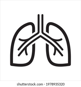 Human lungs icon, vector and glyph