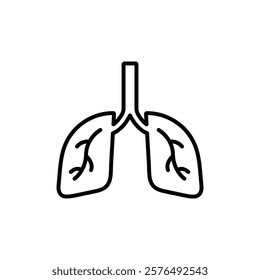Human lungs icon vector outline logo sign
