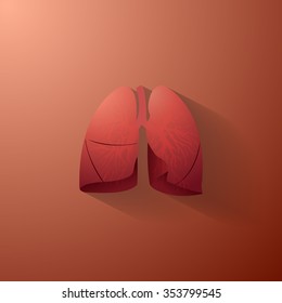 Human lungs illustration with bronchial tree . 