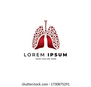 human lungs infected with virus corona covid-19 logo design