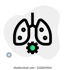 Human lungs infected with a virus and other diseases