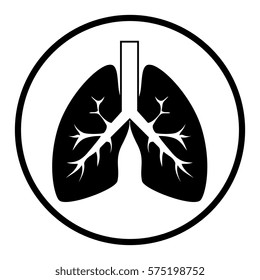 human lungs isolated icon