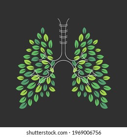 Human lungs leaf. Healthy medicine against smoking concept design. sketch outline drawing vector illustration.