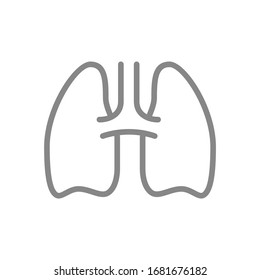 Human lungs line icon. Healthy internal organ symbol