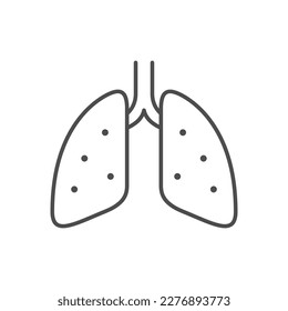 Human lungs line outline icon
