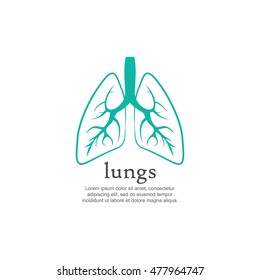 Human lungs logo design vector template