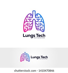 human lungs logo designs template, lungs technology logo design vector, respiratory system logo designs