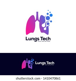 human lungs logo designs template, lungs technology logo design vector, respiratory system logo designs