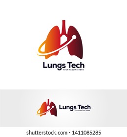 human lungs logo designs template, lungs technology logo design vector, respiratory system logo designs