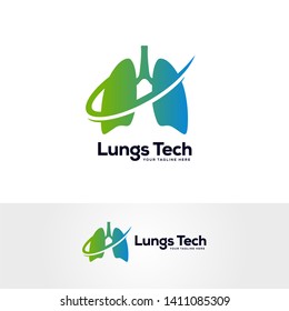 human lungs logo designs template, lungs technology logo design vector, respiratory system logo designs