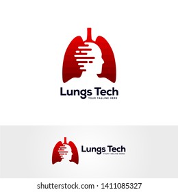 human lungs logo designs template, lungs technology logo design vector, respiratory system logo designs