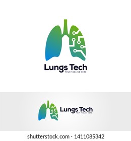 human lungs logo designs template, lungs technology logo design vector, respiratory system logo designs