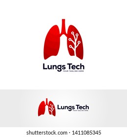 human lungs logo designs template, lungs technology logo design vector, respiratory system logo designs