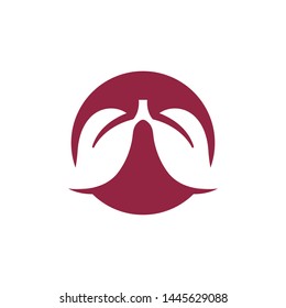 human lungs logo icon vector illustration design templaten