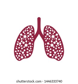 human lungs logo icon vector illustration design template