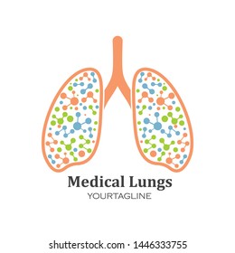 human lungs logo icon vector illustration design template