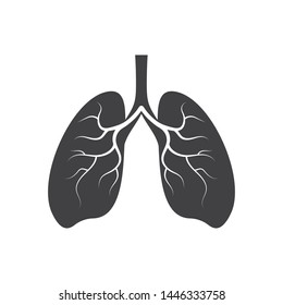 human lungs logo icon vector illustration design template