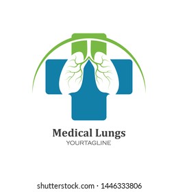 human lungs logo icon vector illustration design template