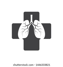 human lungs logo icon vector illustration design template