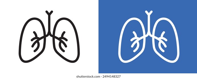 Human lungs logo sign set vector outline