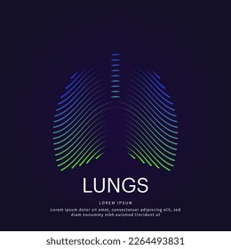 Human lungs medical structure. creative Vector logo lungs color silhouette on a dark background. EPS 10