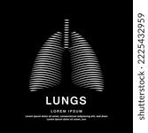 Human lungs medical structure. simple Vector logo lungs color silhouette on a dark background. EPS 10