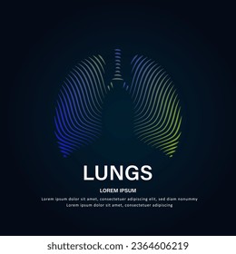 Human lungs medical structure. Vector logo lungs color silhouette on a dark background. Lungs care vector design - EPS 10