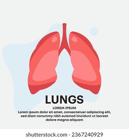 Human Lungs medical vector icon. simple Vector logo Lung icon isolated on a white background. Lung care vector design template - EPS 10