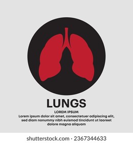 Human Lungs medical vector icon. simple Vector logo Lung icon isolated on a white background. Lung care vector design template - EPS 10