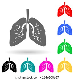 human lungs multi color style icon. Simple glyph, flat vector of human parts icons for ui and ux, website or mobile application