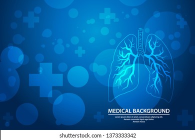 Human lungs on scientific background, Medical Abstract Background. Vector illustration