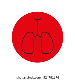 Human lungs organ vector icon, eps10