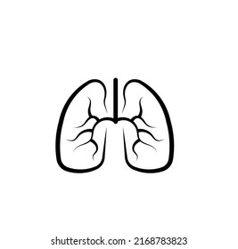 ilustración vectorial del contorno pulmonar humano.