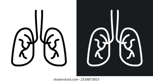 Los pulmones humanos delinearon la colección de Vector de íconos.