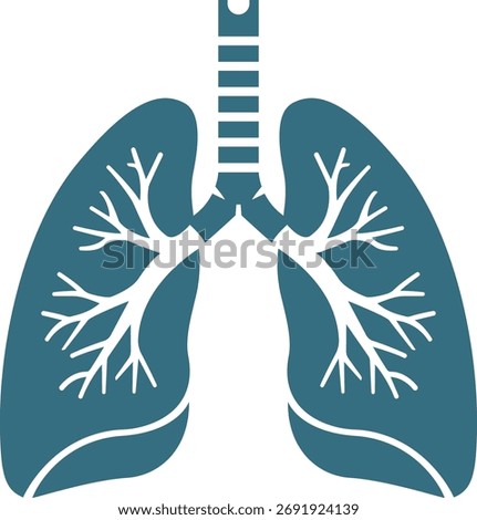 Human Lungs Respiratory System Flat Icon
