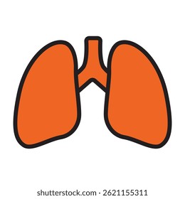 Human lungs respiratory system icon	
