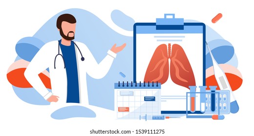 Human Lungs Respiratory System Inspection Concept Stock Vector (Royalty ...