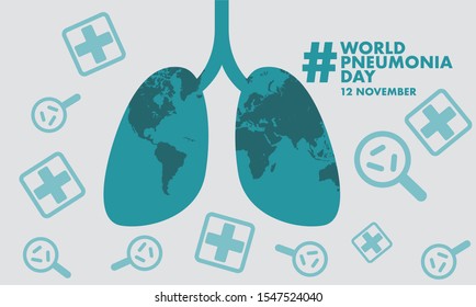 Human Lungs and respiratory system inspection. Pulmonology of human vector illustration for website, app, banner. Fibrosis, tuberculosis, pneumonia, cancer, black skin doctor doing medical research