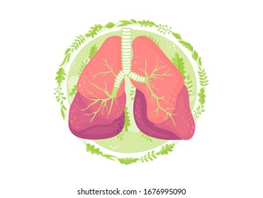 Human lungs. Human Respiratory System. Vector illustration 