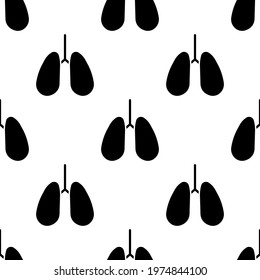 Human lungs seamless pattern isolated on white background.