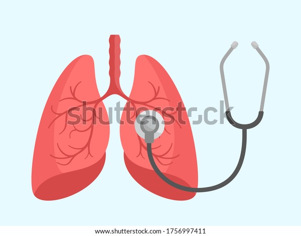 Human Lungs Stethoscope World Pneumonia Day Stock Vector Royalty Free