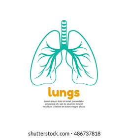 Human lungs symbol