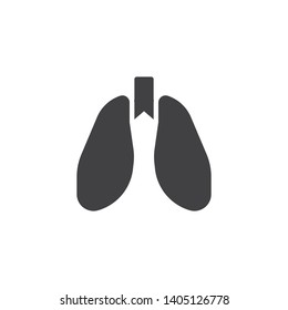 Human lungs vector icon. filled flat sign for mobile concept and web design. Medical lung glyph icon. Symbol, logo illustration. Vector graphics