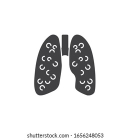 Icono vector de pulmones humanos. signo plano relleno para concepto móvil y diseño web. Icono de glifo anatómico de pulmones. Símbolo, ilustración del logotipo. Gráficos vectoriales