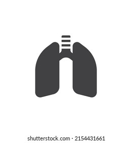 Human lungs vector icon. filled flat sign for mobile concept and web design. Lungs organ glyph icon. Symbol, logo illustration. Vector graphics