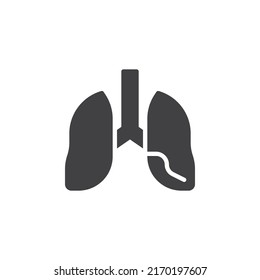 Human lungs vector icon. filled flat sign for mobile concept and web design. Lungs glyph icon. Symbol, logo illustration. Vector graphics