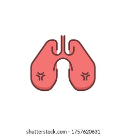 Human lungs vector icon symbol isolated on white background